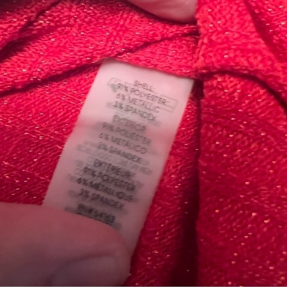 CALVIN KLEIN Ribbed Red Sparkle Top - Picture 2 of 8